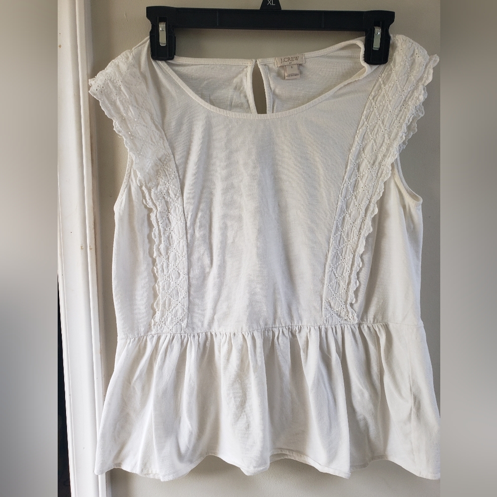 J. Crew top, white, 100 % cotton, white